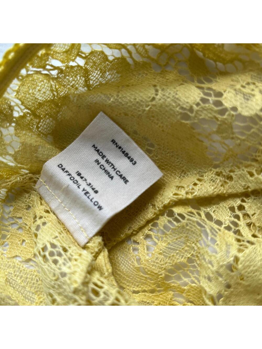 Doen Nandi Sheer Lace Skirt Yellow Size M - Picture 6 of 6